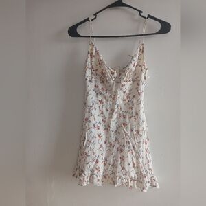 Reformation Floral Print Dress - Cream and Red